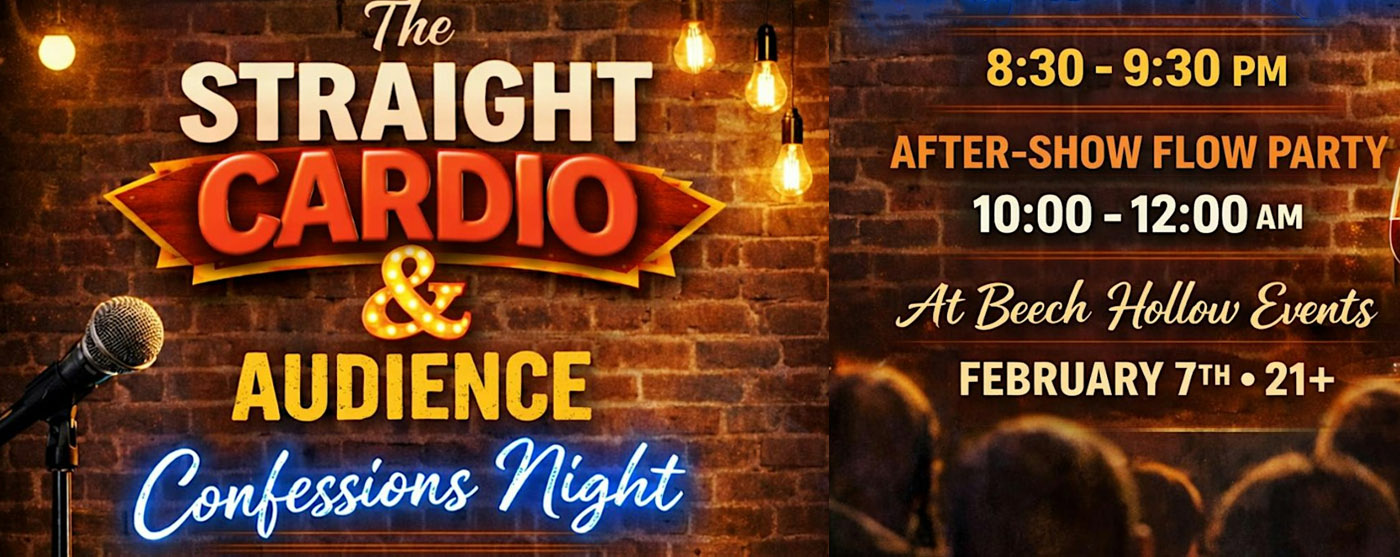 Straight Cardio Comedy Tour and Audience Confessions Night at Beech Hollow Event Center in Lava Hot Springs Idaho